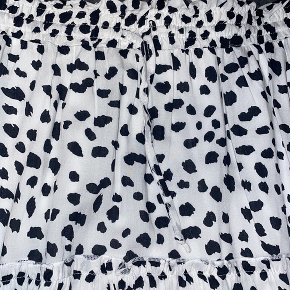 High Waist Ruffle Skirt Cow Black Dot Print XL cheetah - Picture 8 of 8